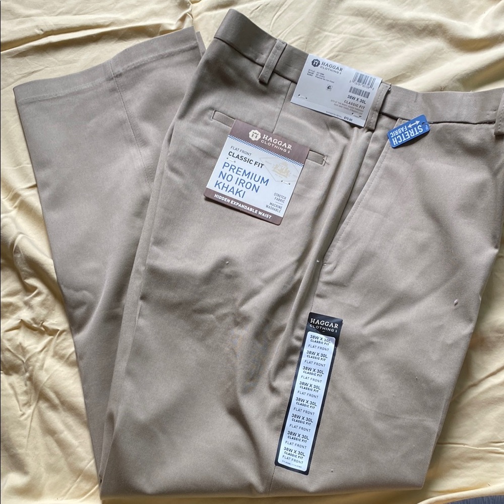 Haggar Tan Chinos Versatile Flat-Front Pants